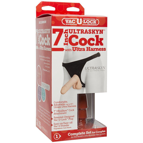 Трусики с насадкой Vac-U-Lock Set 7  ULTRASKYN Ultra Harness - 17,3 см. от Intimcat