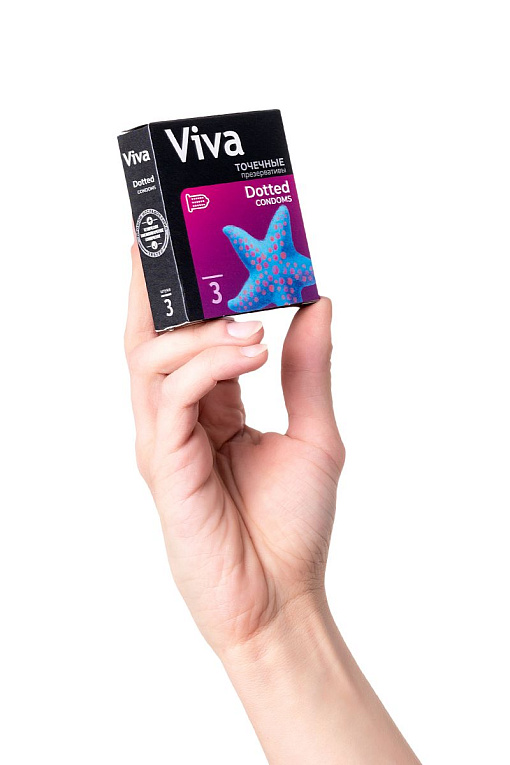 Презервативы с точечками VIVA Dotted - 3 шт. - фото 6