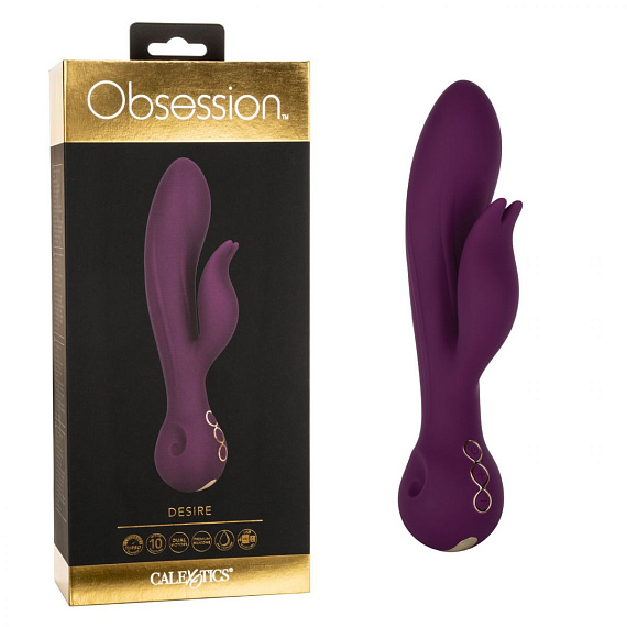 Фиолетовый вибратор-кролик Desire - 22,25 см. - силикон