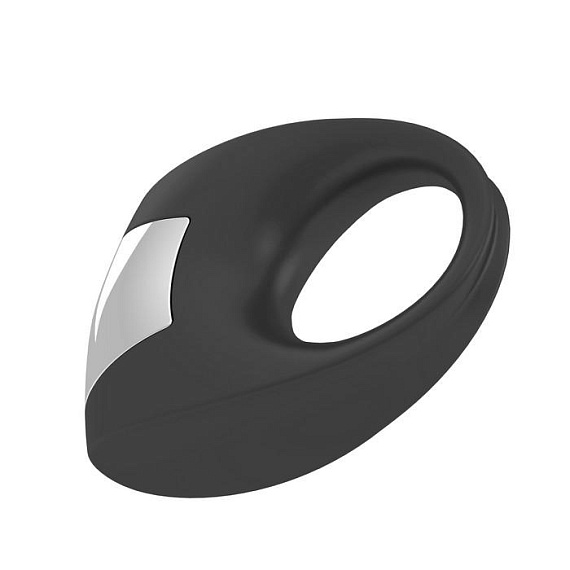 Чёрное эрекционное кольцо B8 с вибрацией от Intimcat