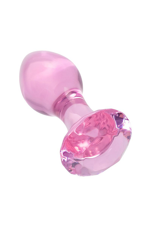 Розовая анальная втулка из стекла - 8,5 см. от Intimcat
