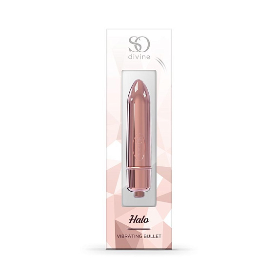 Розовая гладкая вибропуля So Divine Halo Bullet Vibrator - 8 см. - анодированный пластик (ABS)