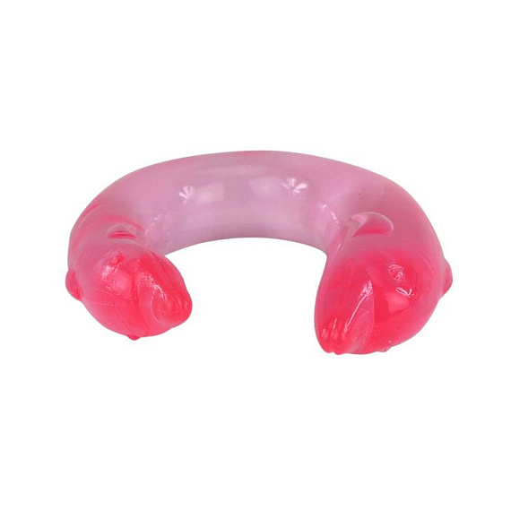Розовый двойной фаллоимитатор Dolphin - 30,5 см. от Intimcat