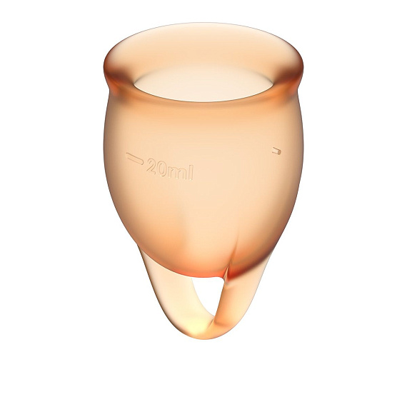 Набор оранжевых менструальных чаш Feel confident Menstrual Cup от Intimcat