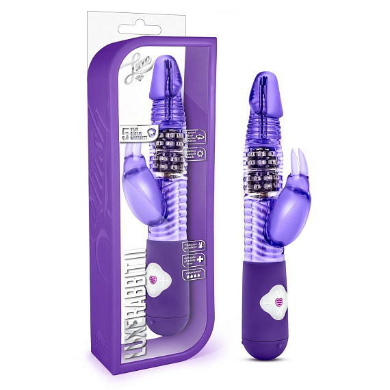 Фиолетовый вибратор с клиторальной стимуляцией Luxe Rabbit 2 - 26 см. от Intimcat
