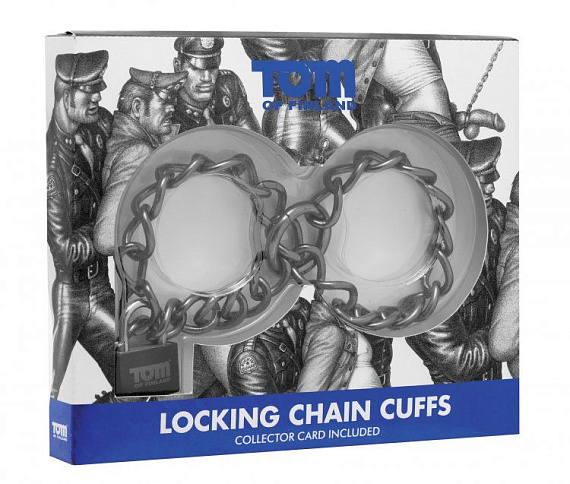 Металлические цепи-оковы с замком Locking Chain Cuffs XR Brands