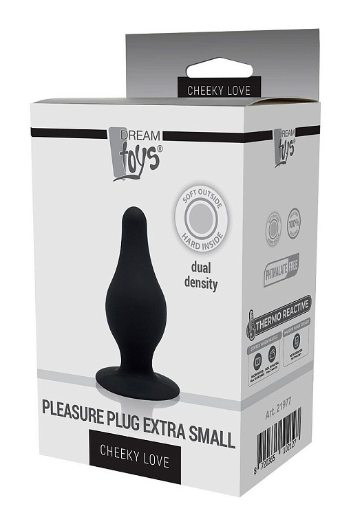 Черный анальный стимулятор DUAL DENSITY PLEASURE PLUG XS - 6,4 см. - силикон