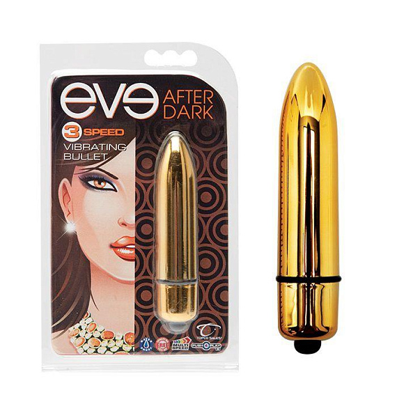 Золотистая вибропуля Eve After Dark Vibrating Bullet - анодированный пластик (ABS)