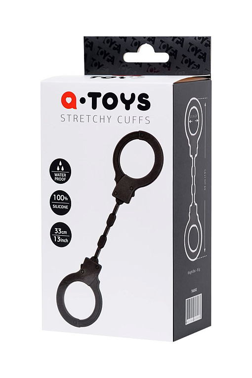 Черные силиконовые наручники A-Toys без ключа A-toys