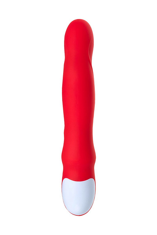 Красный вибратор Redli с двигающейся головкой - 21 см. JOS