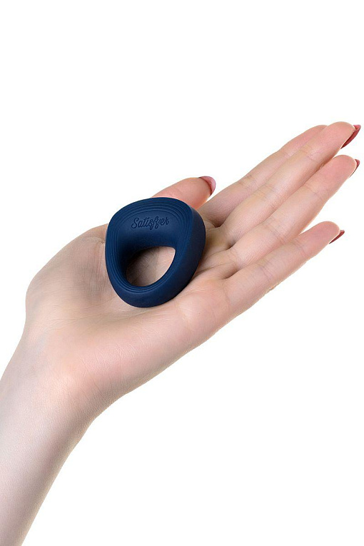 Синее эрекционное кольцо на пенис Satisfyer Power Ring - фото 7