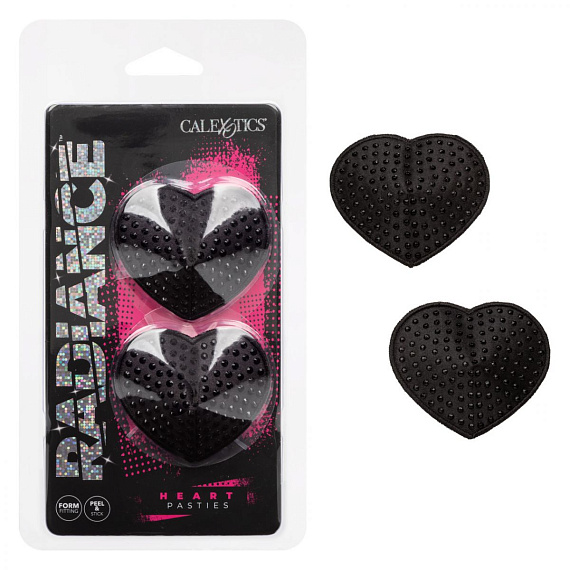 Черные пэстисы в форме сердечек Heart Pasties - 100% полиэстер