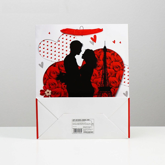 Пакет  Романтичная пара Love  - 32 х 26 см. - бумага