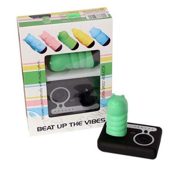 Зелёный вибростимулятор Beat Up Vibes - поливинилхлорид (ПВХ, PVC)