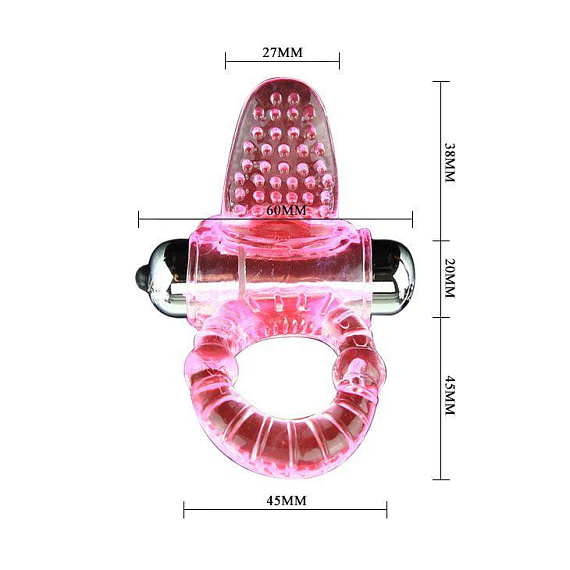 Эрекционное кольцо с вибростимулятором клитора в форме язычка Baile