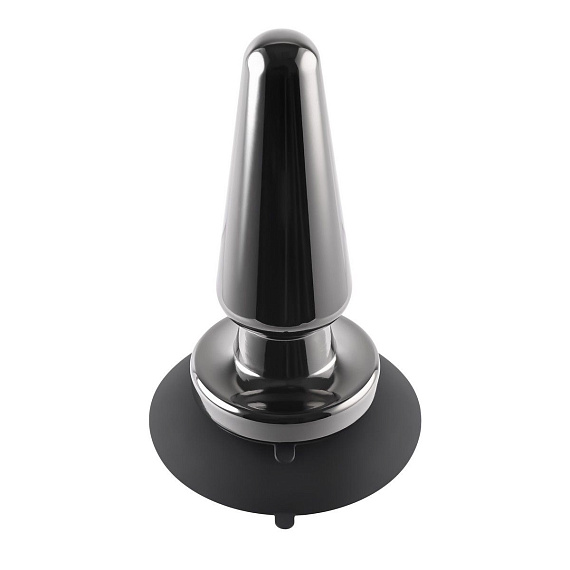Черная анальная вибропробка Advanced Metal Plug - 13,8 см. - металл
