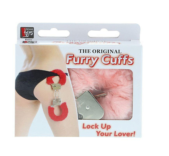 Металлические наручники с розовой меховой опушкой METAL HANDCUFF WITH PLUSH PINK - искусственный мех