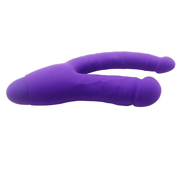 Фиолетовый двойной вибратор INDULGENCE Insatiable Desire - 21,5 см. - силикон
