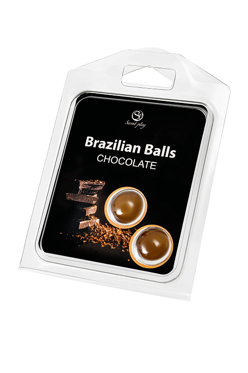 Набор из 2 шариков с массажным маслом Brazilian Balls с ароматом шоколада - 