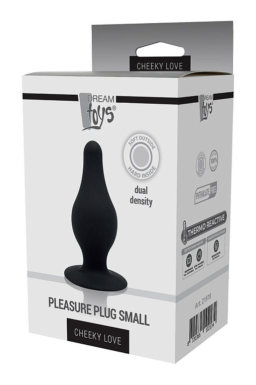 Черный анальный стимулятор DUAL DENSITY PLEASURE PLUG S - 7,2 см. - силикон