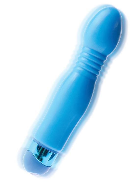 Голубой гибкий вибромассажер Powder Puff Massager - 17,1 см. от Intimcat