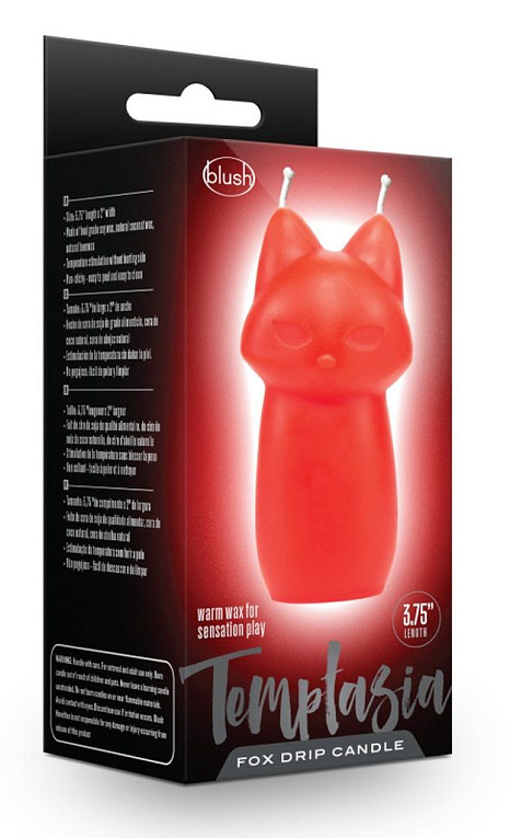 Красная БДСМ-свеча в форме злой кошки Fox Drip Candle - воск