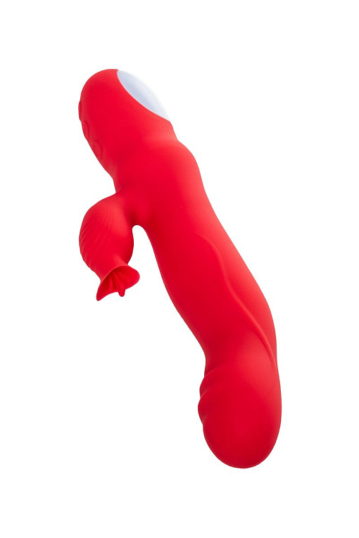 Красный вибратор Redli с двигающейся головкой - 21 см. - фото 6