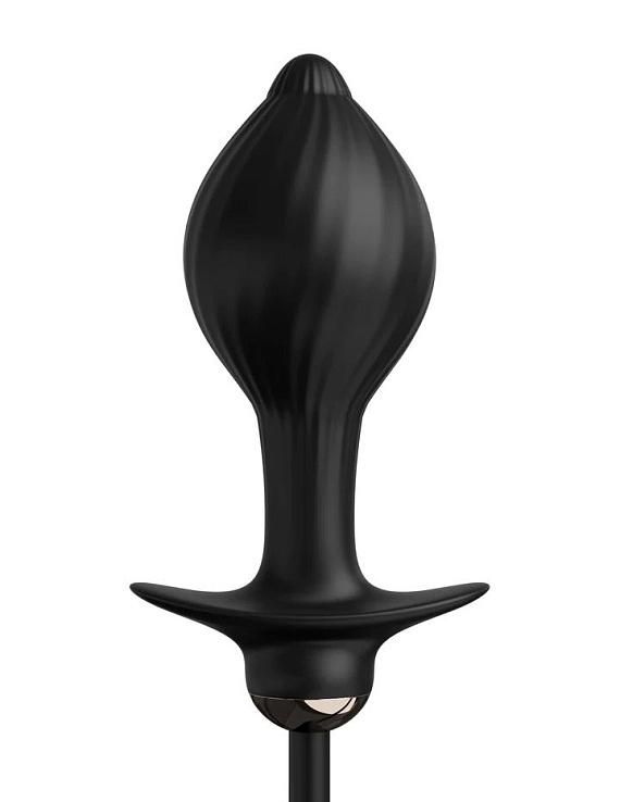 Черная надувная анальная вибропробка Auto-Throb - 13 см. от Intimcat