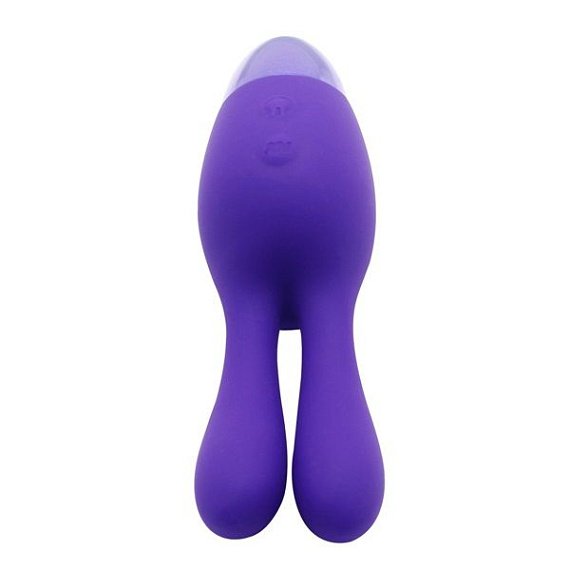 Фиолетовый вибратор INDULGENCE Rechargeable Dream Bunny - 15 см. - силикон