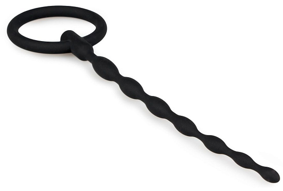 Черный силиконовый уретральный плаг Silicone Penis Plug - 16 см. - силикон