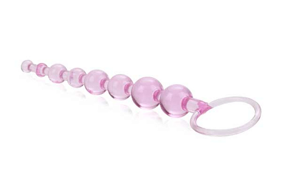 Розовая анальная цепочка First Time Love Beads от Intimcat