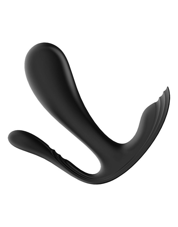 Черный анально-вагинальный вибромассажер Top Secret+ - силикон