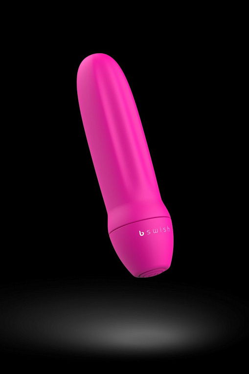 Ярко-розовая рельефная вибропуля Bmine Basic Reflex - 7,6 см. - анодированный пластик (ABS)