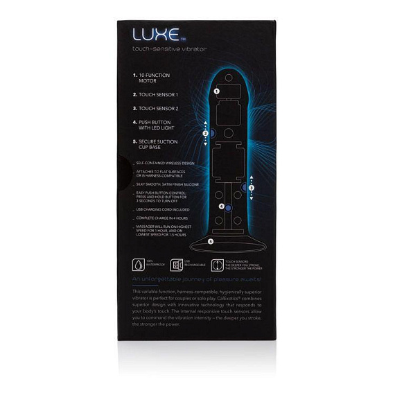 Перезаряжаемый телесный вибратор на присоске LUXE Touch-Sensitive Vibrator - 16,5 см. - фото 5