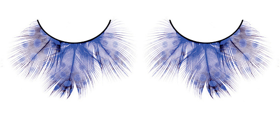 Голубые пушистые ресницы из перьев