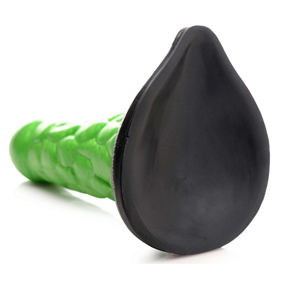 Зеленый фантазийный фаллоимитатор Reptile Thick Scaly Silicone Dildo - 19,1 см. от Intimcat