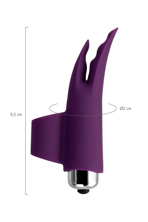 Фиолетовая вибронасадка на палец JOS Tessy - 9,5 см. - фото 10