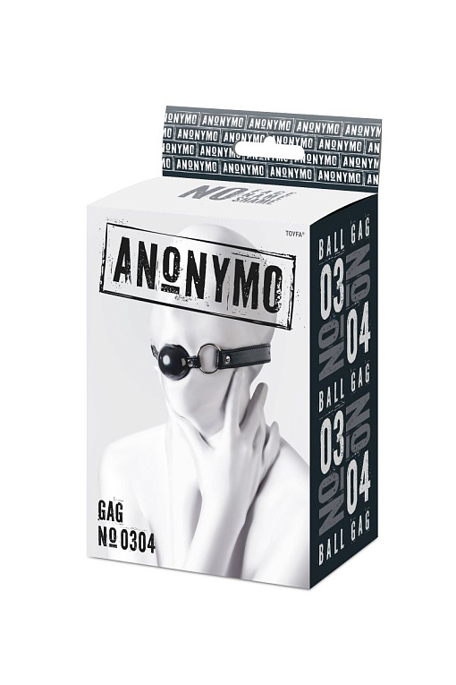 Черный кляп-шар на кожаных ремешках Anonymo - фото 9