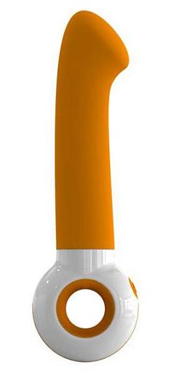 Оранжево-белый вибратор O-zone с кончиком для G-массажа