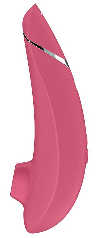 Розовый бесконтактный клиторальный стимулятор Womanizer Premium - анодированный пластик, силикон