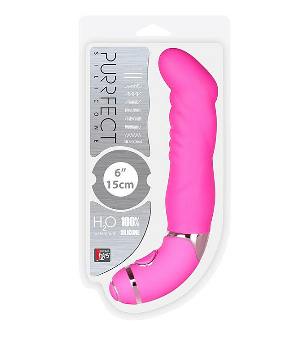 Розовый вибростимулятор точки G PURRFECT SILICONE 6INCH 10FUNCTIONS - 15 см. - силикон