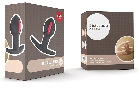 Чёрно-малиновая анальная пробка B Ball Uno - 7,3 см. от Intimcat