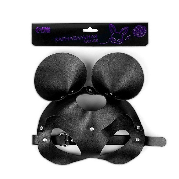 Пикантная черная маска «Озорная мышка» с заклепками - фото 5