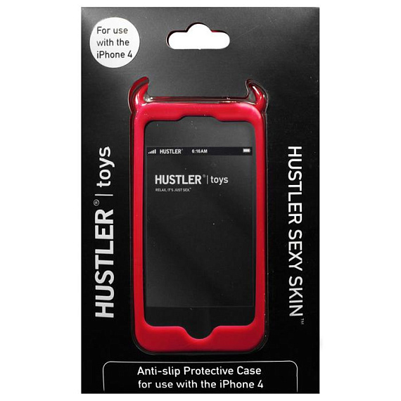 Красный чехол HUSTLER из силикона для iPhone 4, 4S - силикон