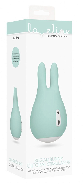 Зеленый клиторальный стимулятор Sugar Bunny - 9,5 см. - силикон
