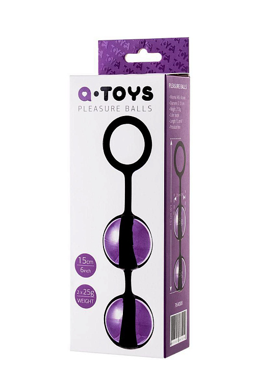 Фиолетово-чёрные вагинальные шарики TOYFA A-toys от Intimcat