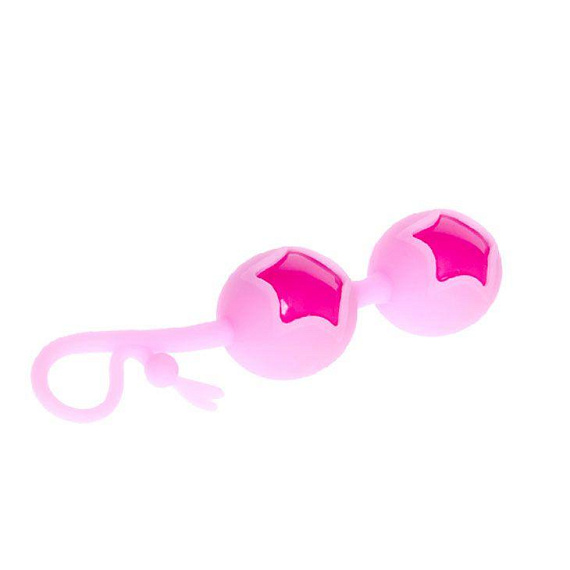 Розовые вагинальные шарики из силикона - анодированный пластик, силикон