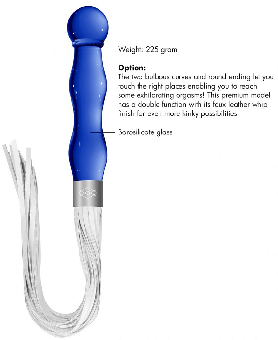 Синий анальный стимулятор-плеть Whipster с белыми хвостами от Intimcat