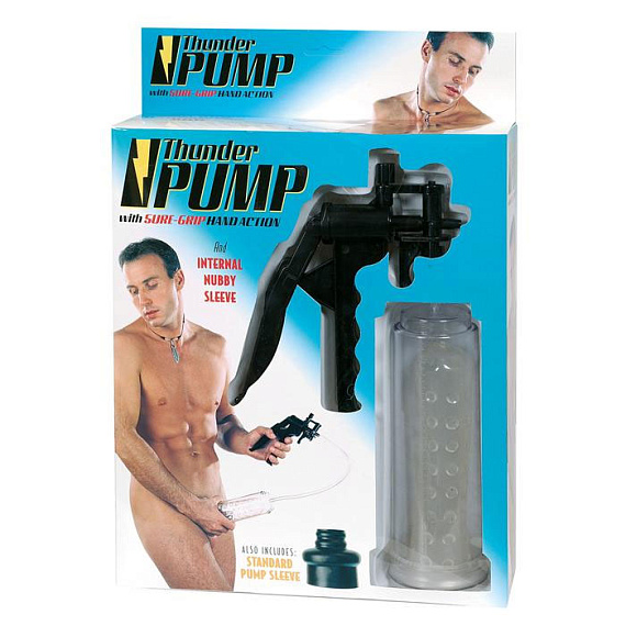 Вакуумный массажер-помпа для мужчин Thunder Pump - пластик, силикон
