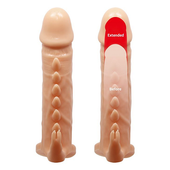 Телесная удлиняющая насадка Penis Sleeve Emmitt - 17 см. от Intimcat